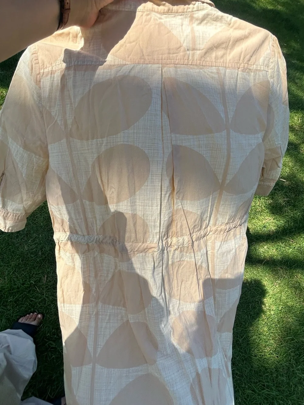 Summertime Oliver and Orange Sleeveless 100% COTTON Button Dress in Pale Peach